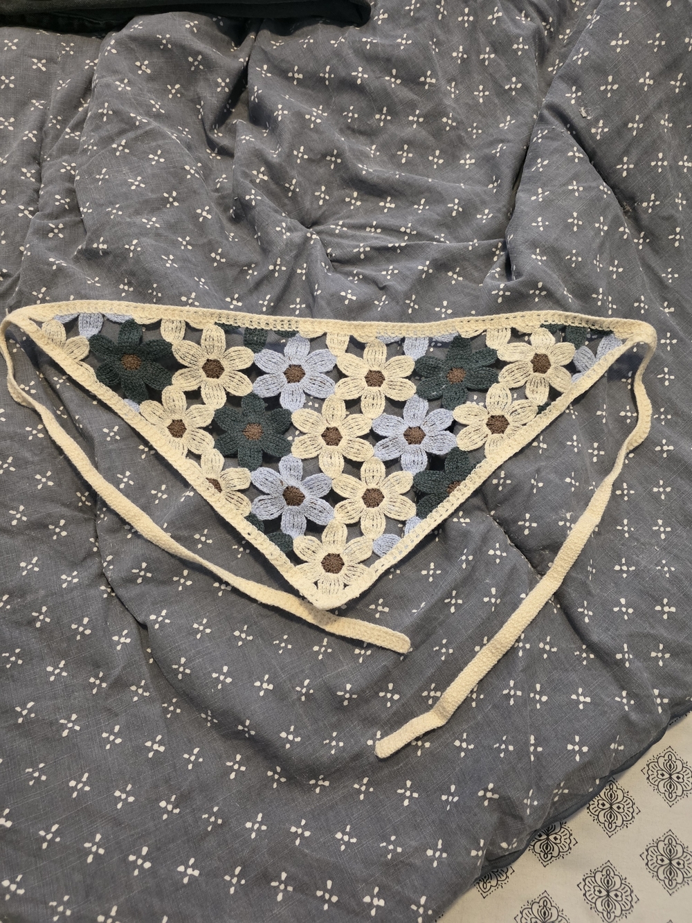 Crochet Floral Bandana